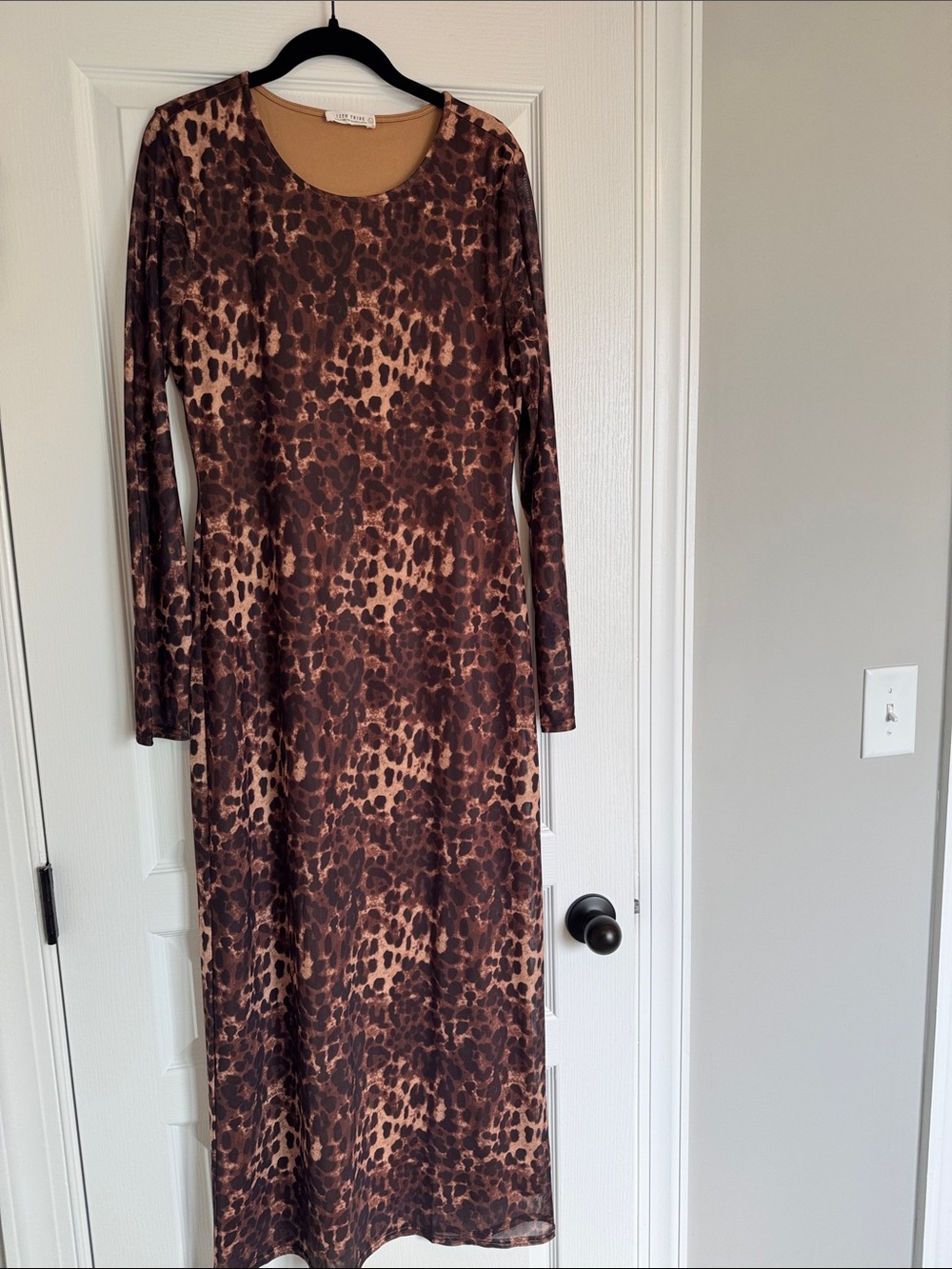 12th Tribe Mesh Leopard Maxi Dress - Picture 2 of 6